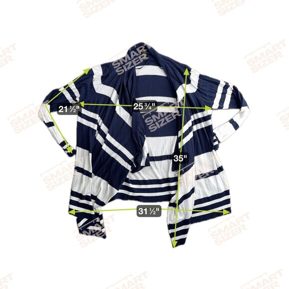 Lane Bryant Duster Cardigan Sweater Womens 18 Striped Open Navy Nautical‎ Beach - Picture 2 of 6